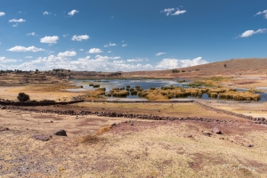 Landscape around the Sillustani ruins Peru