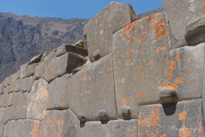 Temple of the Sun Inca ruin outside the city of Ollantaytambo Sacred Valley Peru