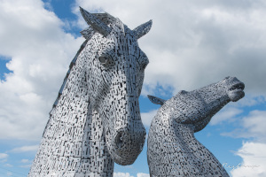 The Kelpies  between Falkirk and Grangemouth in Scotland.